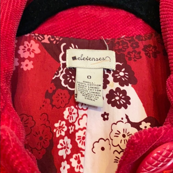 Anthro- Elevenses True Red Corduroy Coat - Picture 2 of 7